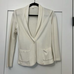 Cream knit blazer